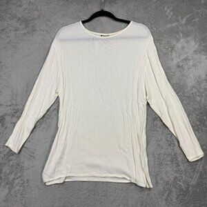 Chicos 10 Years White Rayon Blouse Long Sleeve Shirt Lightweight Minimalist OS